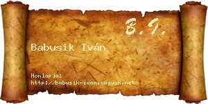 Babusik Iván névjegykártya