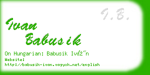 ivan babusik business card